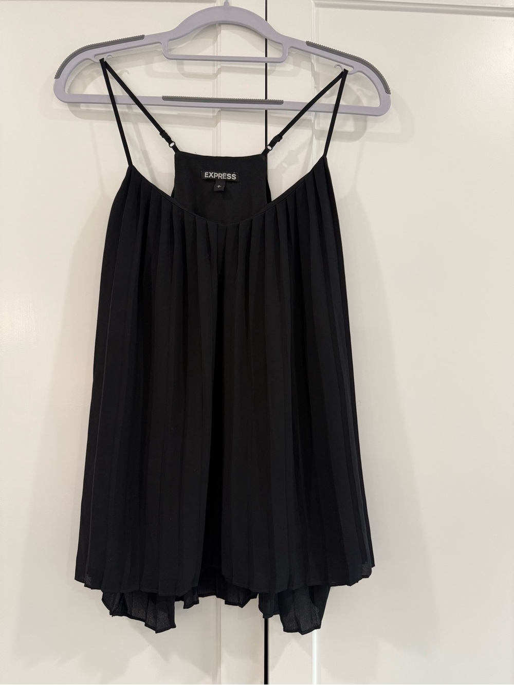Express Black Pleated Spaghetti Strap Camisole - Picture 2 of 5